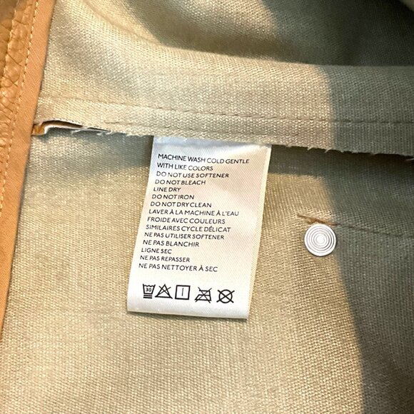 by Anthropologie Faux Leather Cargo Utility Pants Brown US Size 4 High Rise - Picture 9 of 11